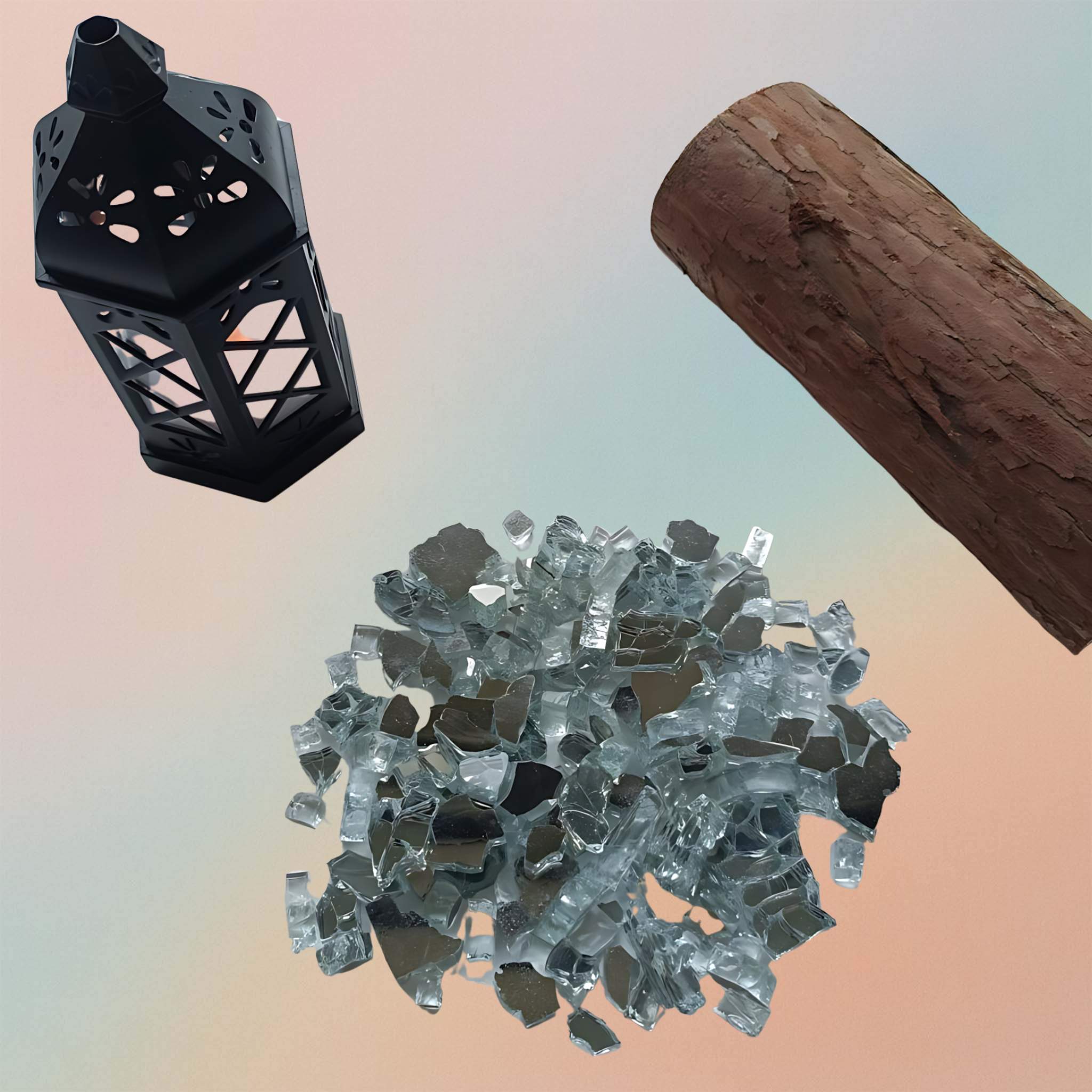 Reflective Fire Pit Glass For Resin Epoxy Geode Art Metallic, Shiny, Bright, For DIY Art And Craft Projects - Crystal