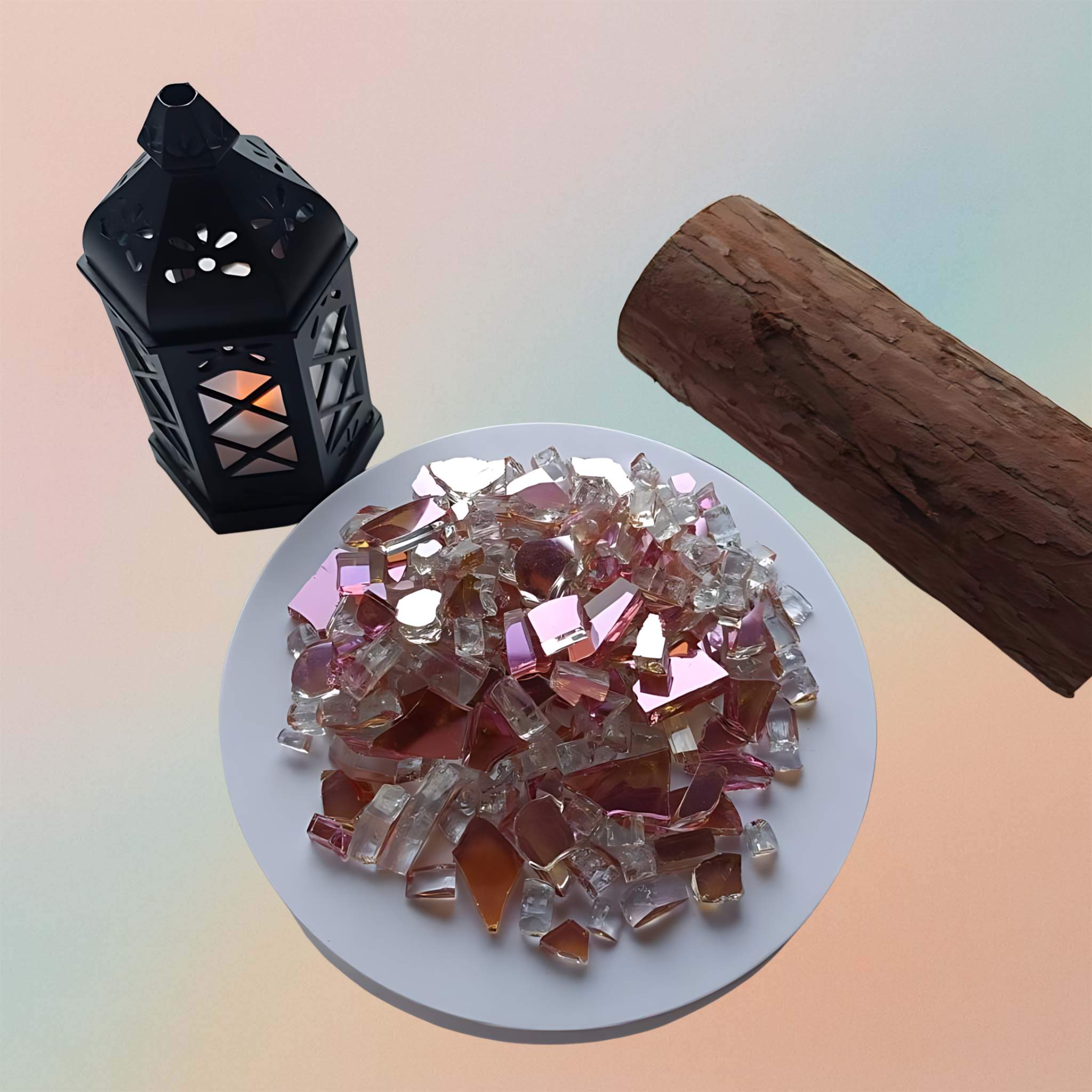 Reflective Fire Pit Glass For Resin Epoxy Geode Art Metallic, Shiny, Bright, For DIY Art And Craft Projects - Brown