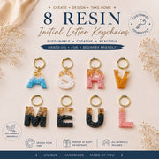 Resin Initial Letter Keychains Art Workshop