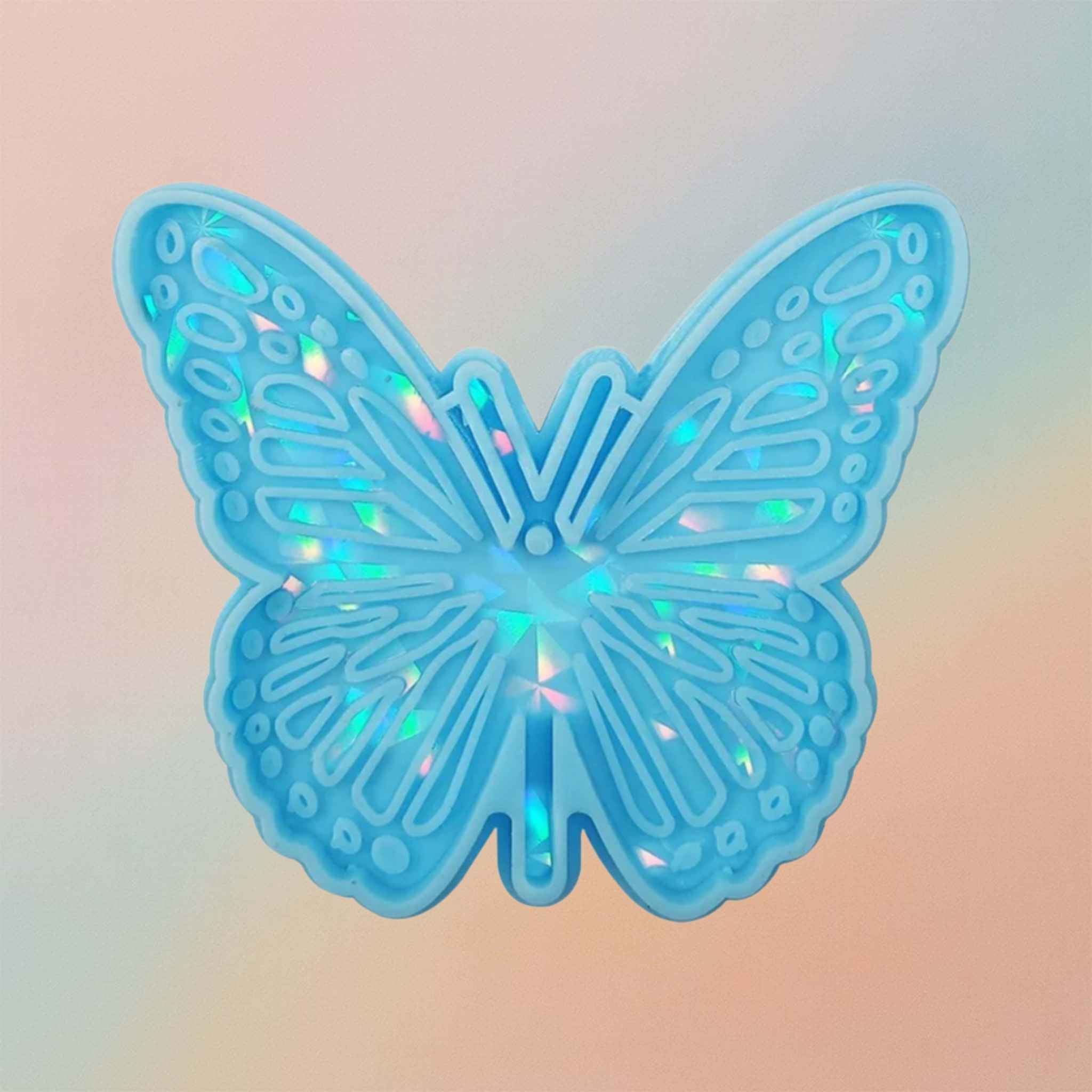 Resin Keychain Molds  3D Shiny Butterfly Design
