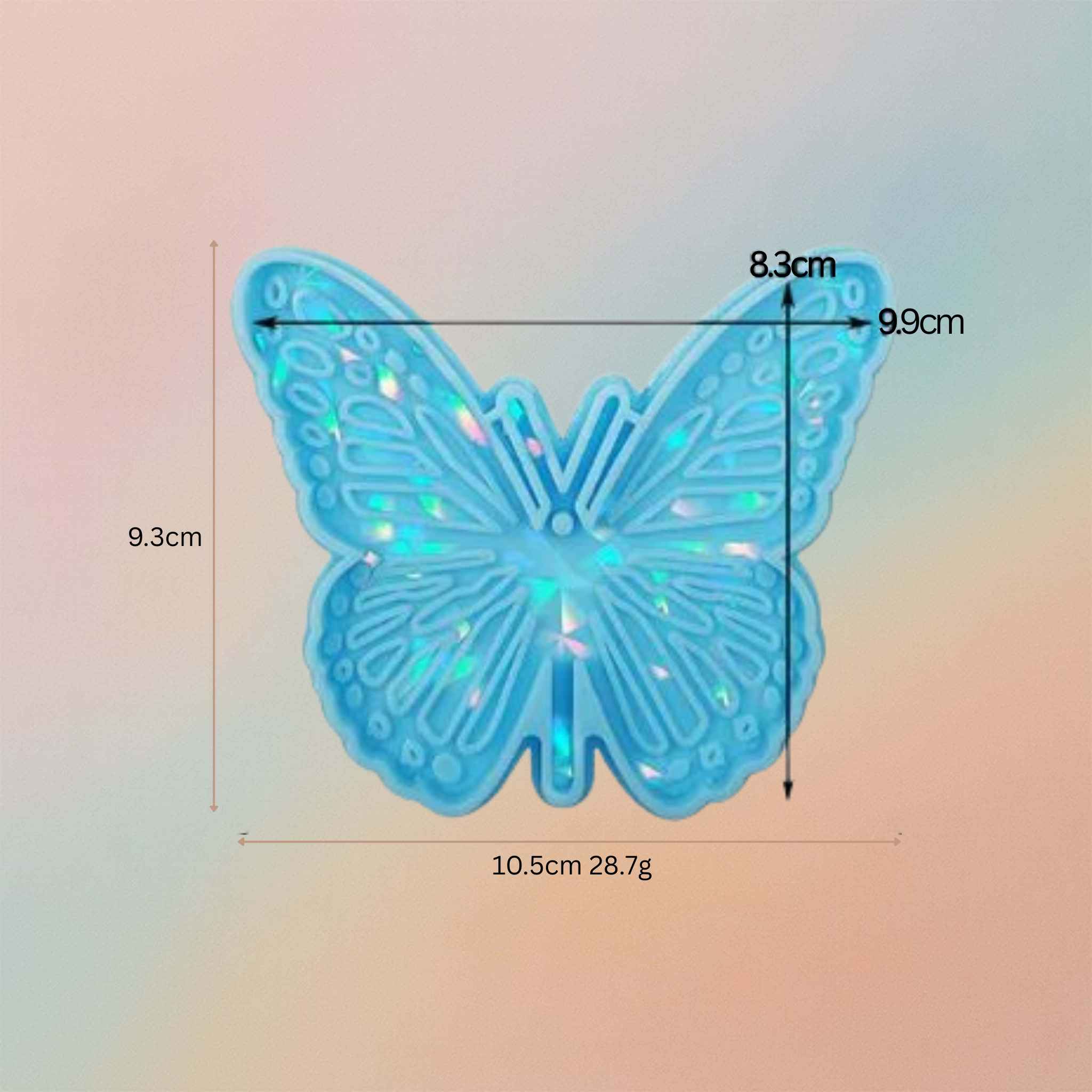Resin Keychain Molds  3D Shiny Butterfly Design