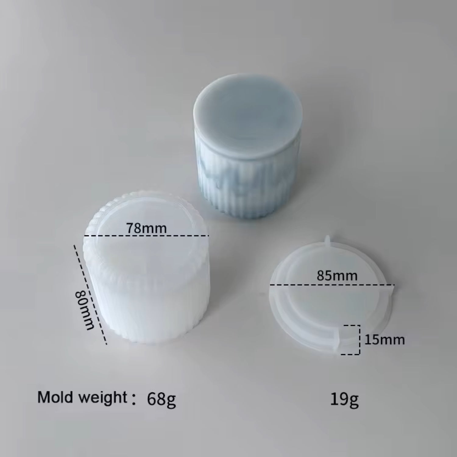Rip Round Box Flower Pot Silicone Molds For Concrete Candle Jars With Lid