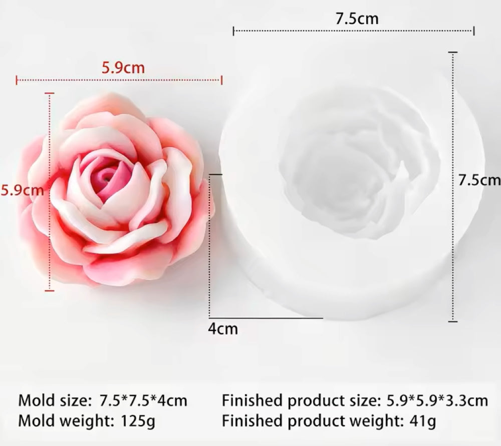 Rose Flower Mould Style 2  For Candle, Resin, Gypsum & Art Crafts Making Silicone Mold