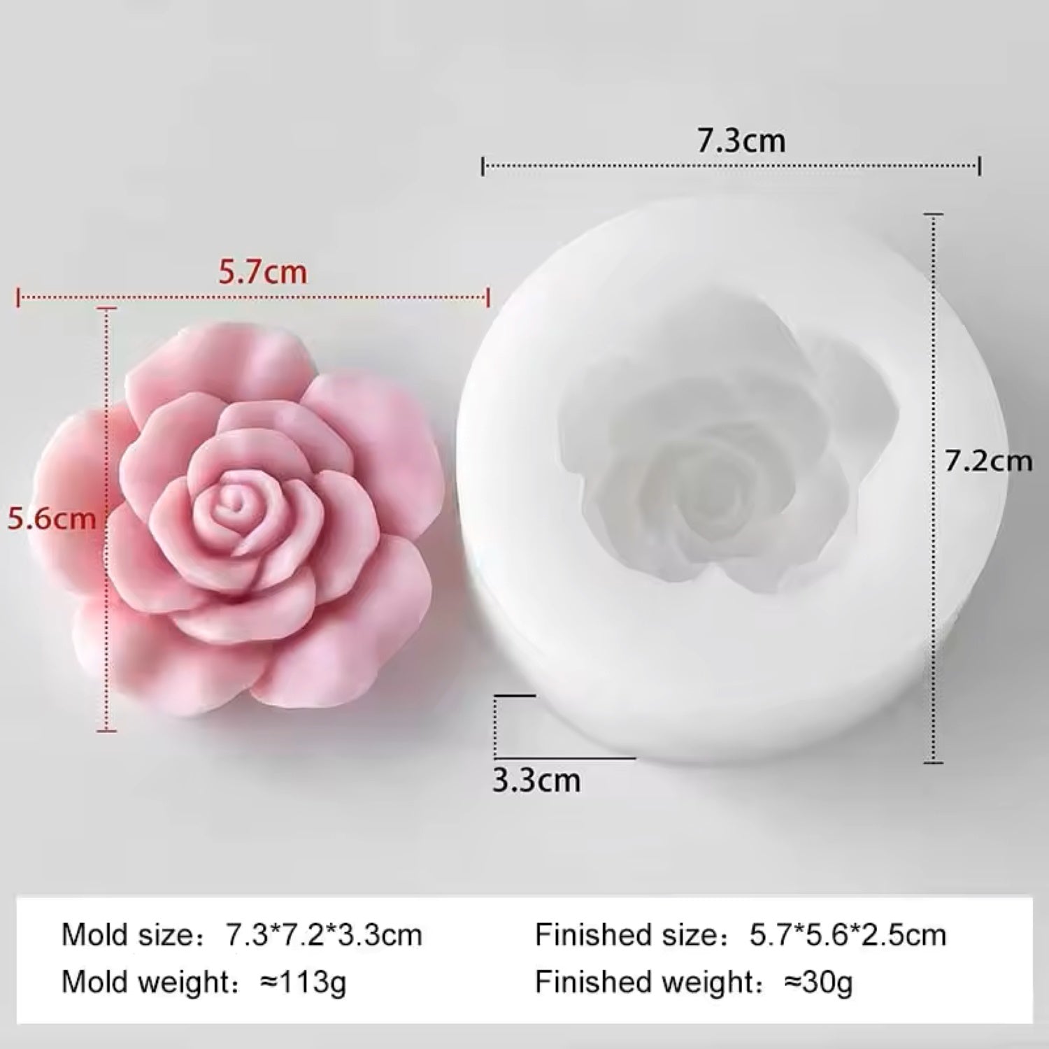 Rose Flower Mould Style 4 For Candle, Resin, Gypsum & Art Crafts Making Silicone Mold