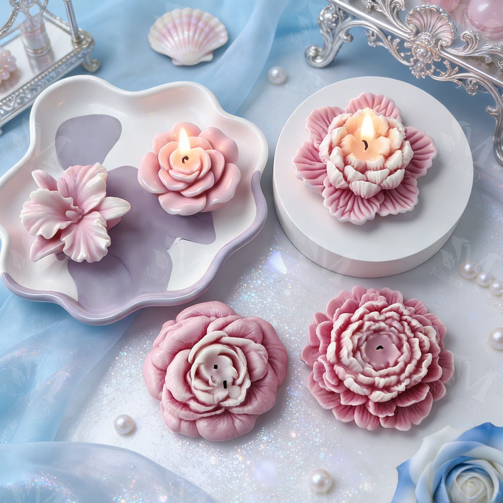 Rose Flower Mould Style 4 For Candle, Resin, Gypsum & Art Crafts Making Silicone Mold
