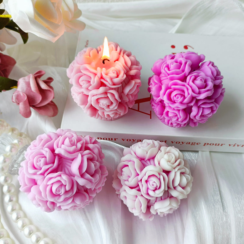 Rose Flower Basket For Candle, Resin, Gypsum & Art Crafts Making Silicone Mold