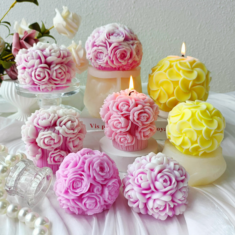 Rose Flower Basket For Candle, Resin, Gypsum & Art Crafts Making Silicone Mold