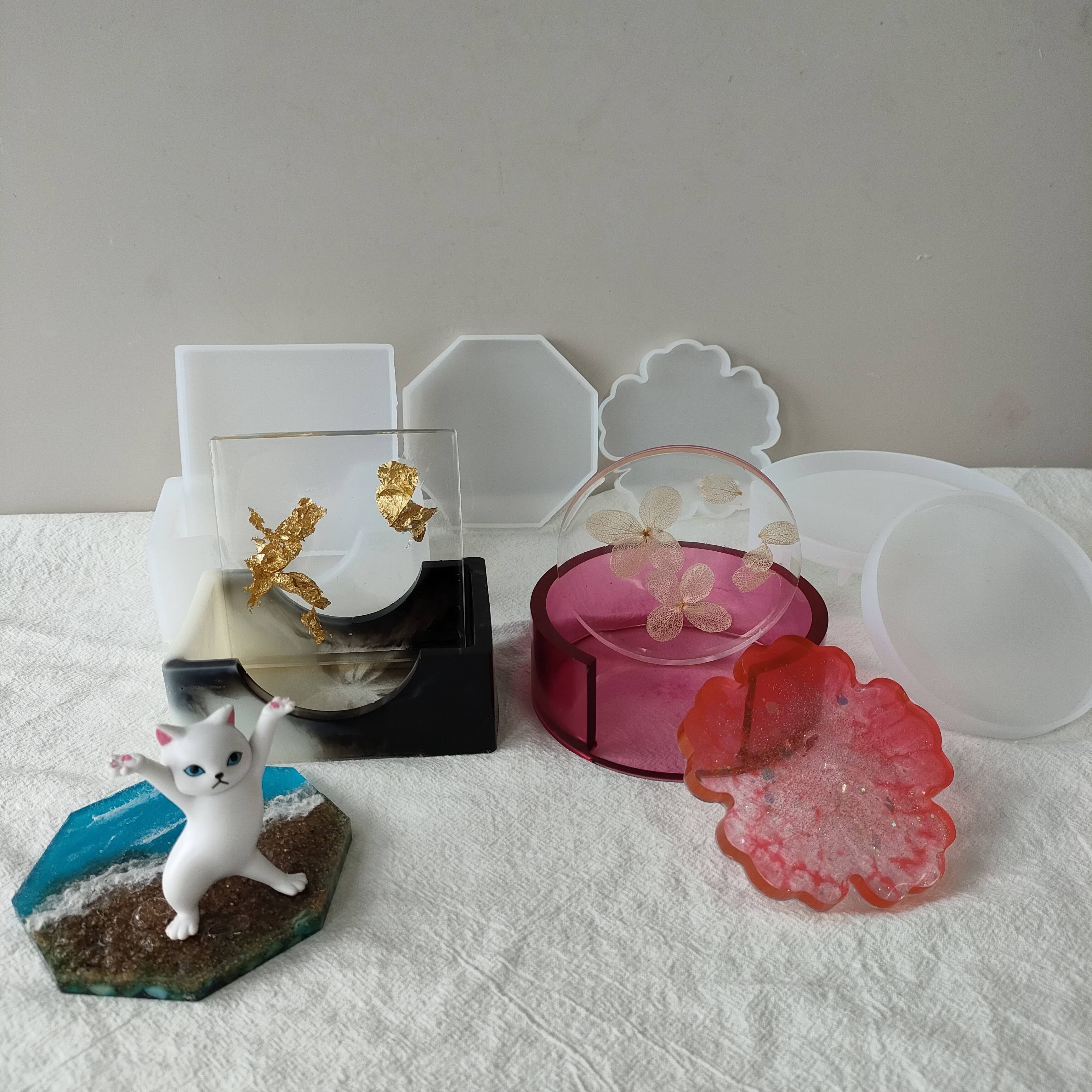 Round Resin Coaster For Storage Box Mold Set 3.5 Inches