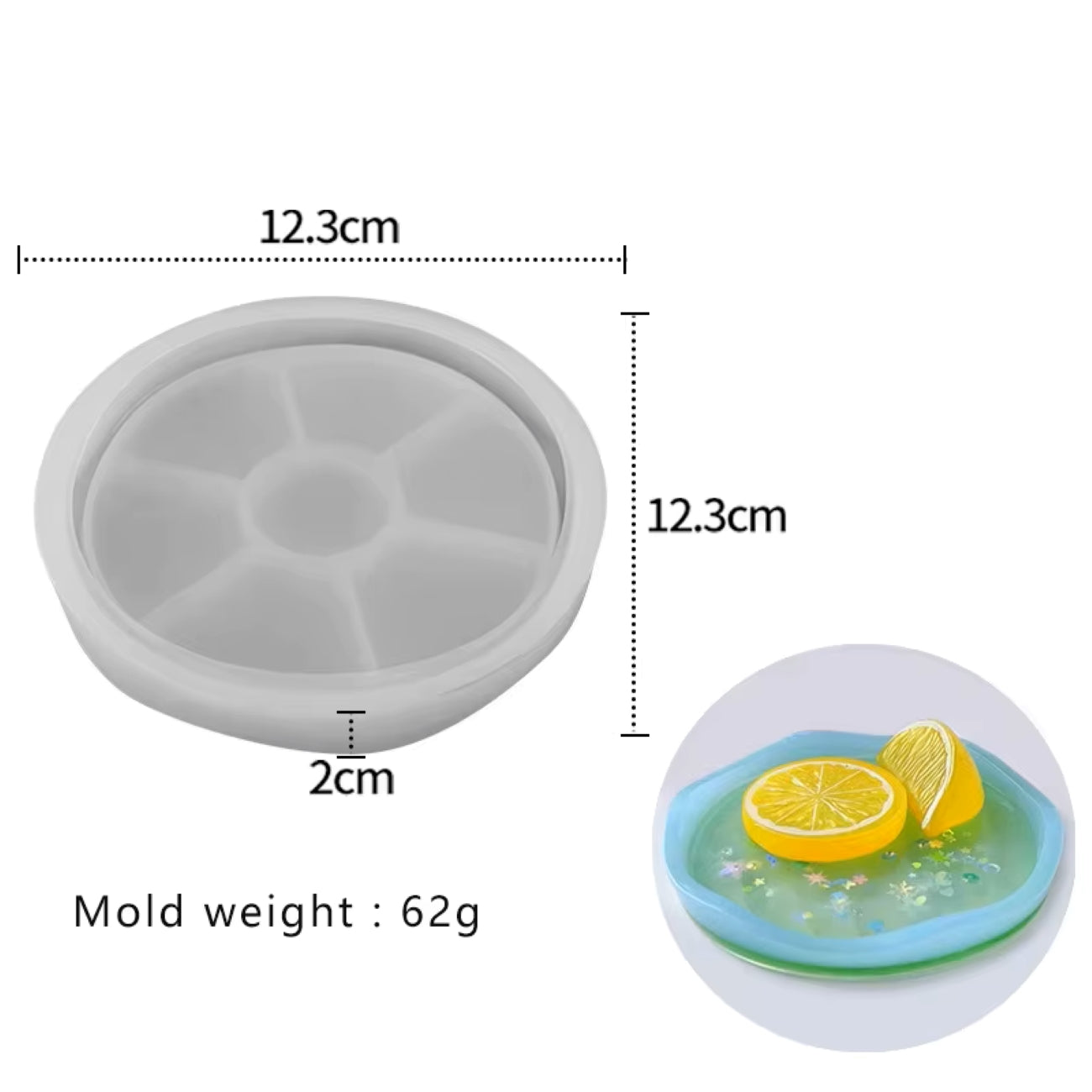 Round Wave Tray Mould For Resin, Gypsum & Art Crafts Making Silicone Mold