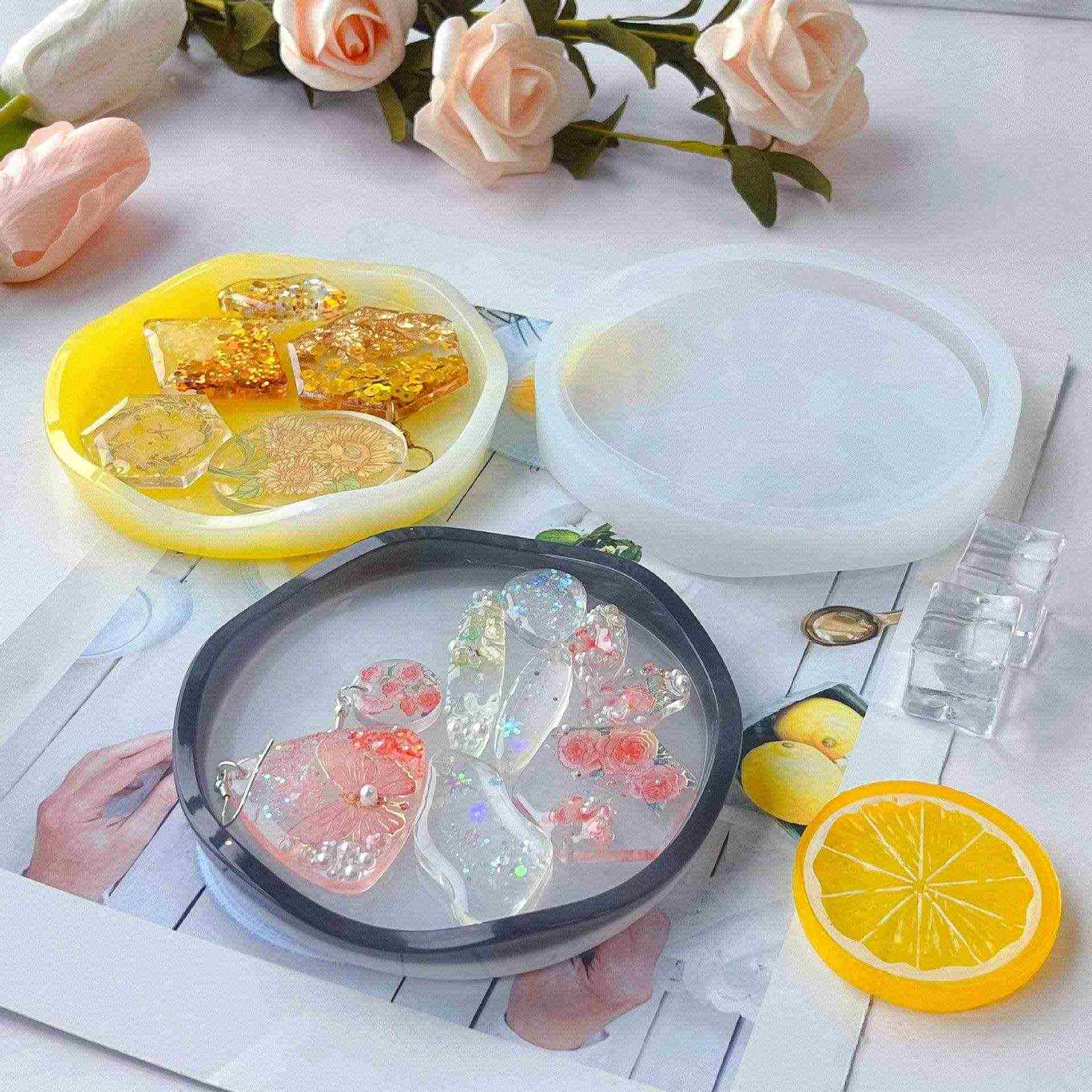 Round Wave Tray Mould For Resin, Gypsum & Art Crafts Making Silicone Mold