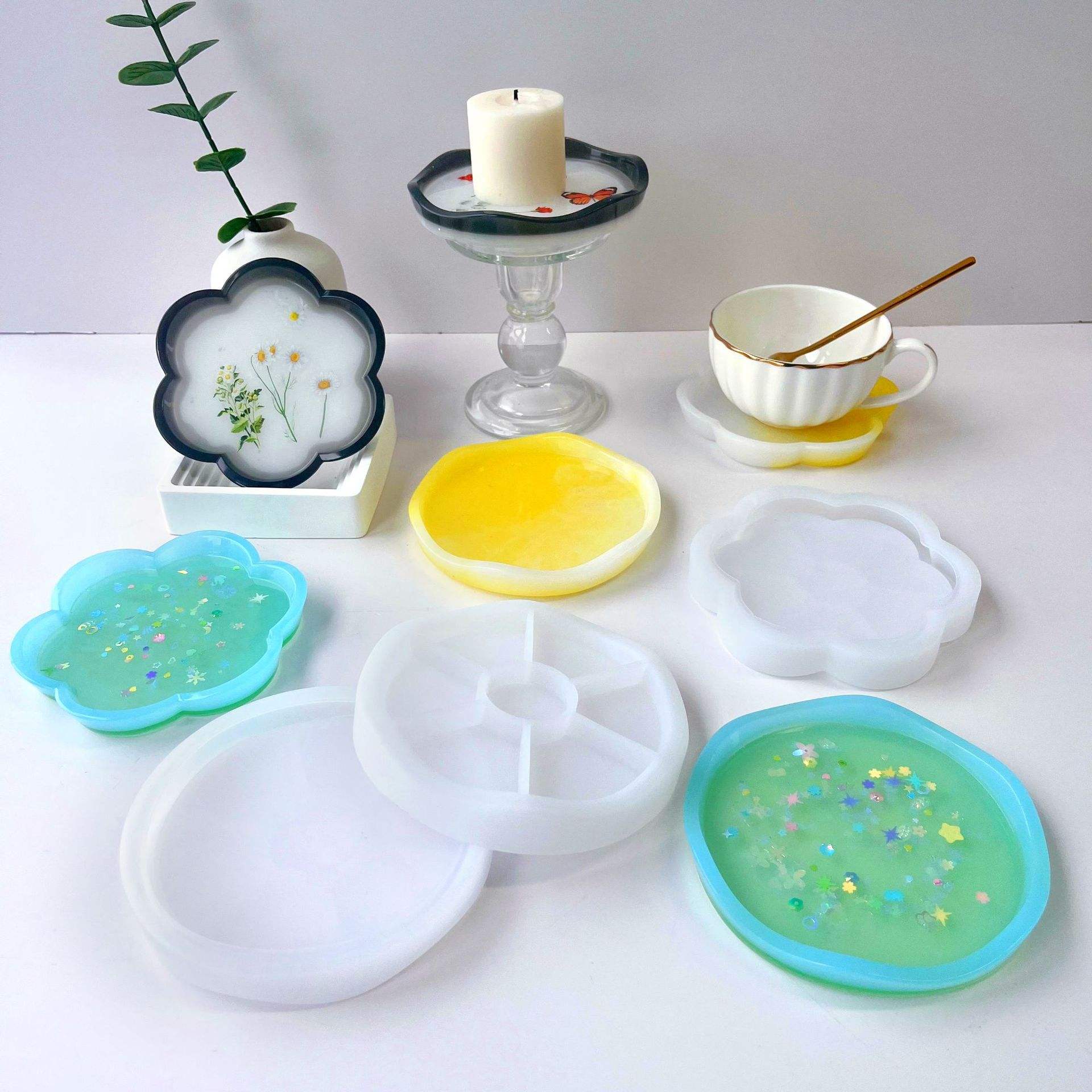 Round Wave Tray Mould For Resin, Gypsum & Art Crafts Making Silicone Mold