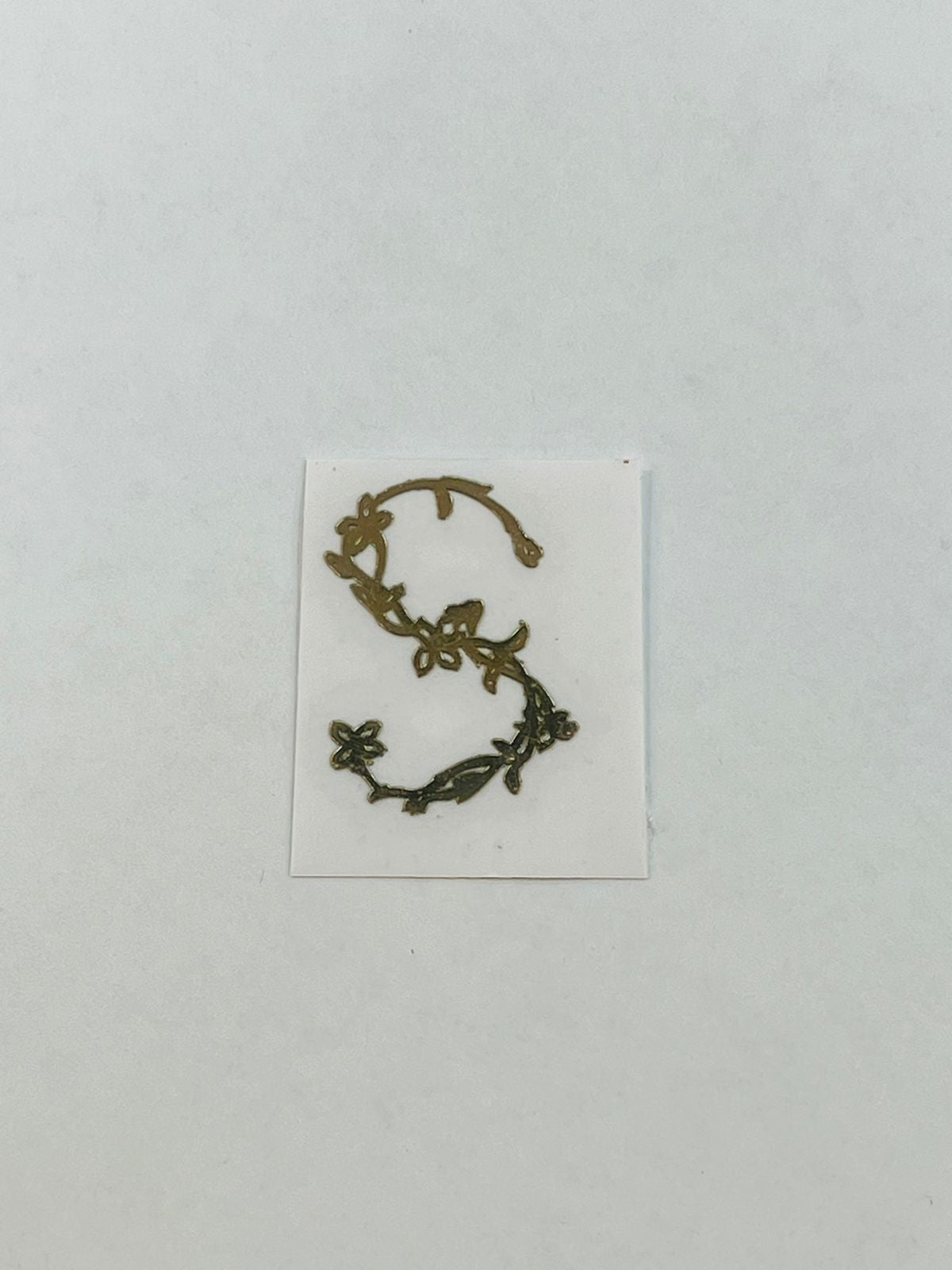 Alphabet Floral Stem Metal Sticker