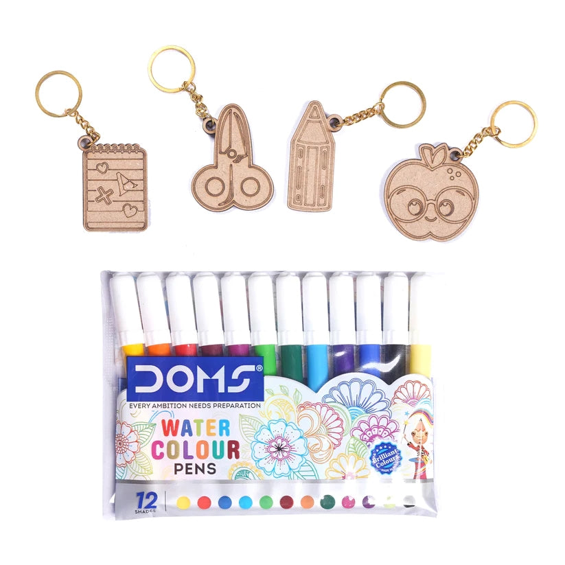 Pourezy School Theme Wooden Keychains Set