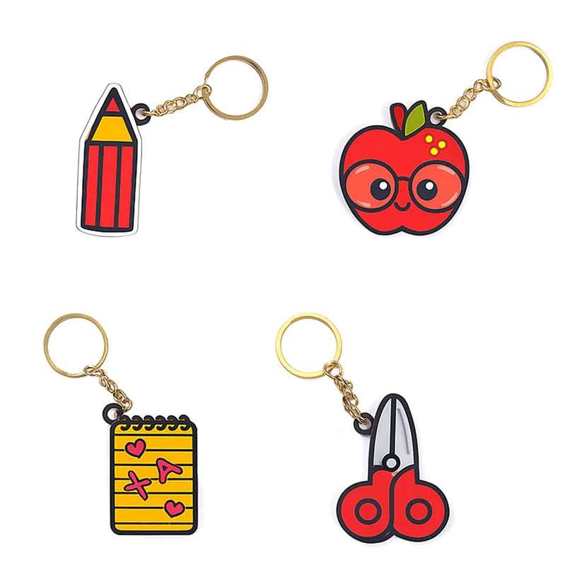 Pourezy School Theme Wooden Keychains Set