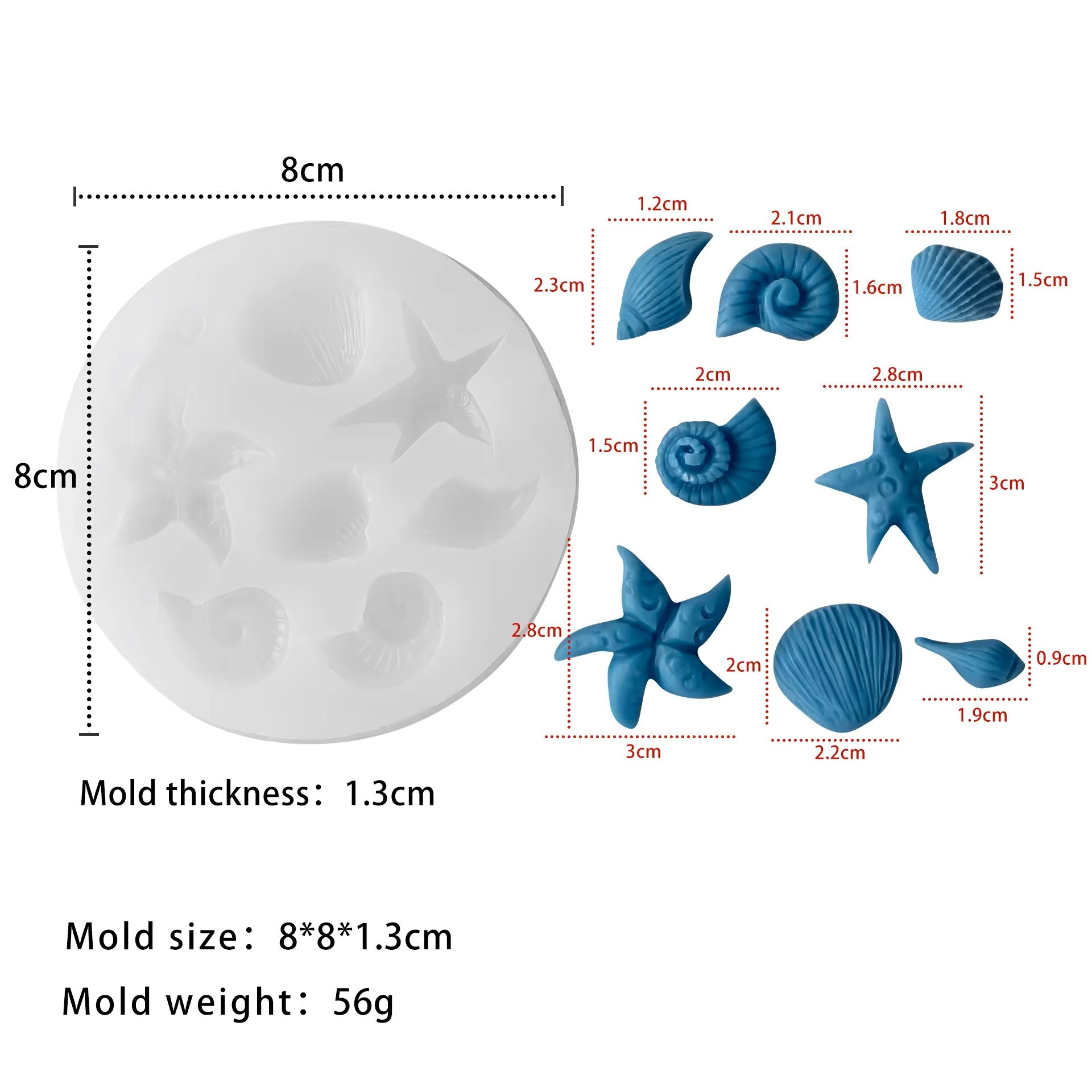 Sea Series Mould Style 1 For Candle, Resin, Gypsum & Art Crafts Making Silicone Mold