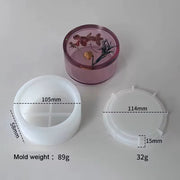 Short Round Box Flower Pot Silicone Molds For Concrete Candle Jars With Lid