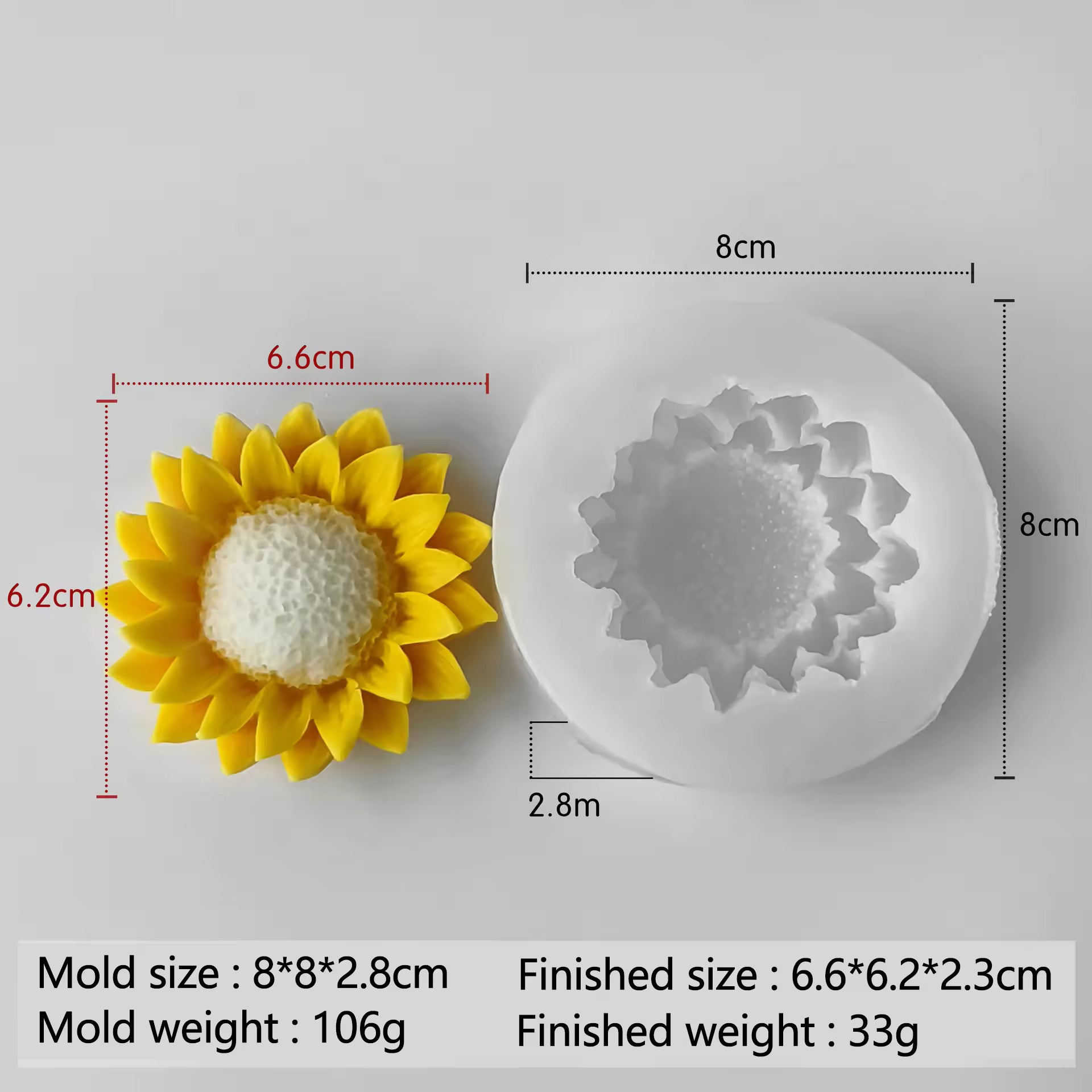 Silicone Small Buds Sunflower Candle Mold 3D Floral Aromatherapy Wax Casting Mold for DIY Crafts