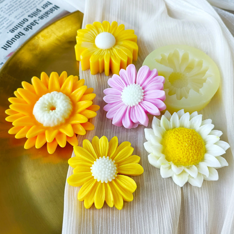 Silicone Small Buds Sunflower Candle Mold 3D Floral Aromatherapy Wax Casting Mold for DIY Crafts