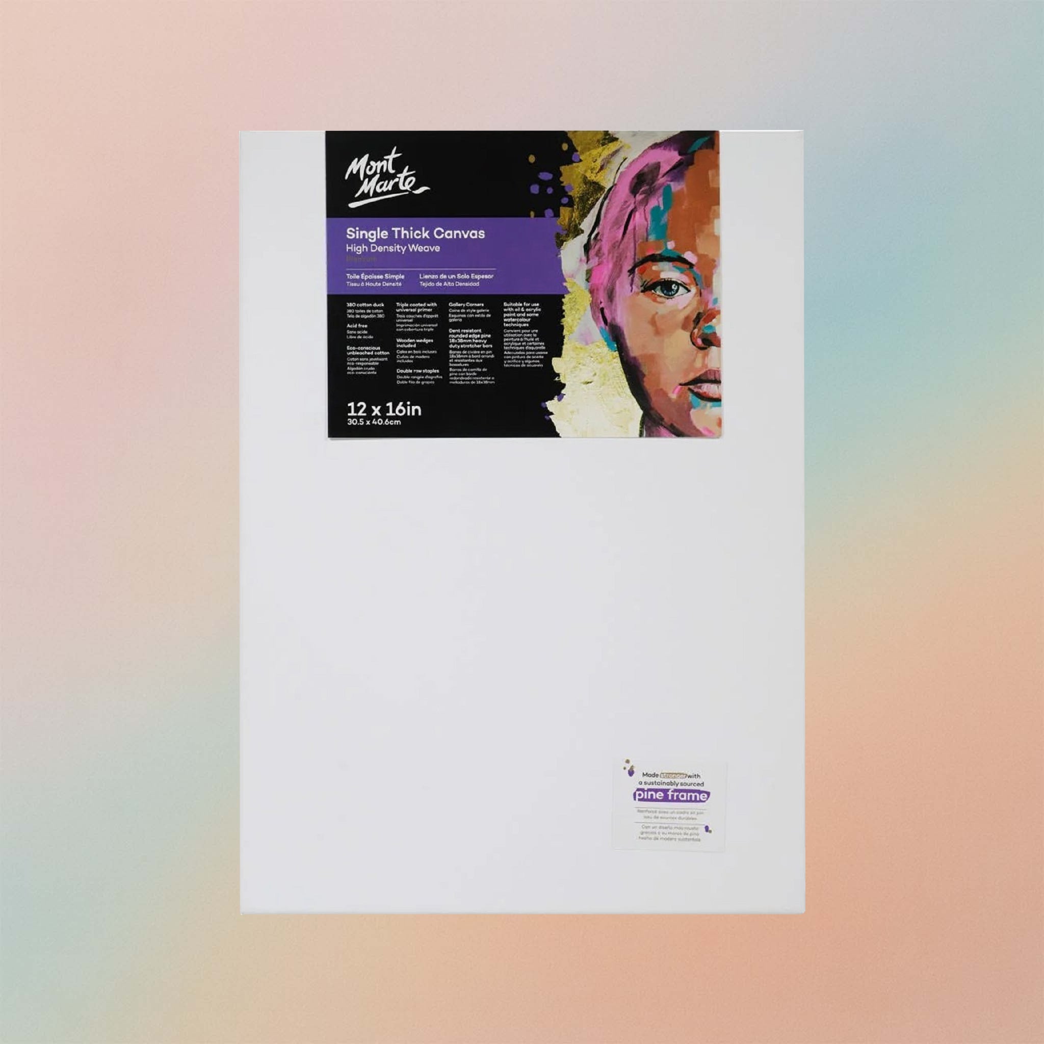 Mont Marte Single Thick Canvas Premium 30.5cm x 40.6cm (12 x 16in)