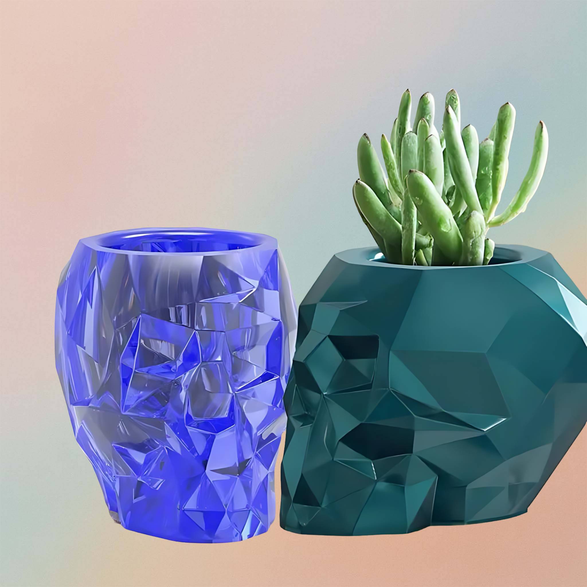 هيكل عظمي منفضة سجائر زينة مجوهرات جرة حامل أقلام خرساني صندوق تخزين