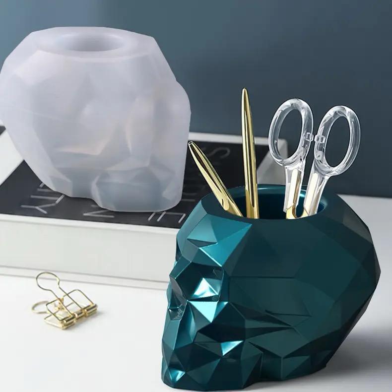 هيكل عظمي منفضة سجائر زينة مجوهرات جرة حامل أقلام خرساني صندوق تخزين