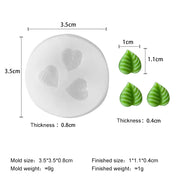 Small Leaf 3D 3 Cavity Silicone Mold Maple Leaf Fondant Mold Rose Leaf Molds Fern Leaves Candy Molds For Cake Decoration Cupcake Topper Chocolate Polymer Clay Gum Paste