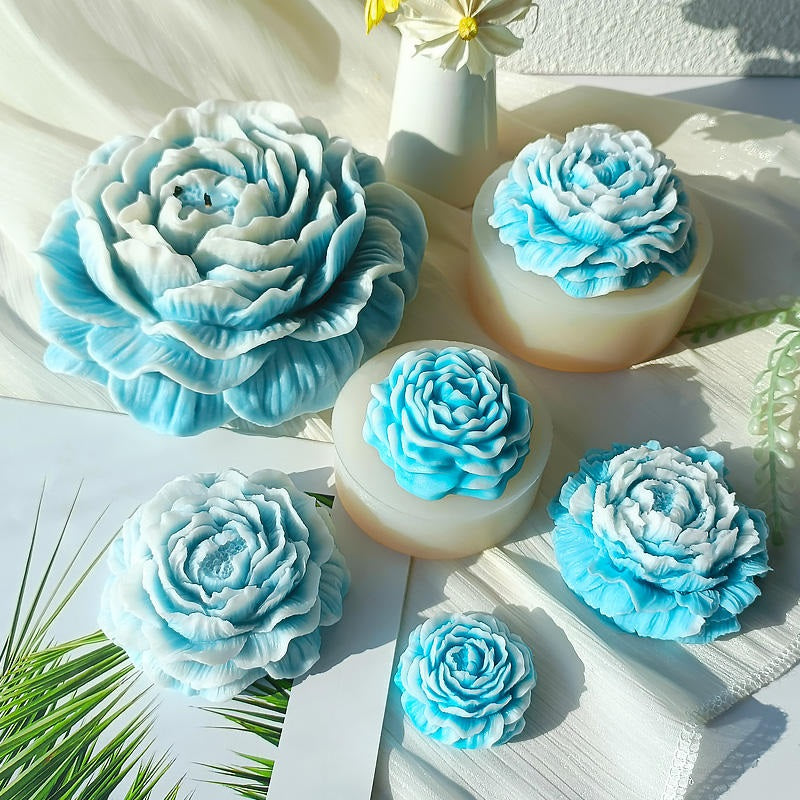 Small Peony Flower For Candle, Resin, Gypsum & Art Crafts Making Silicone Mold