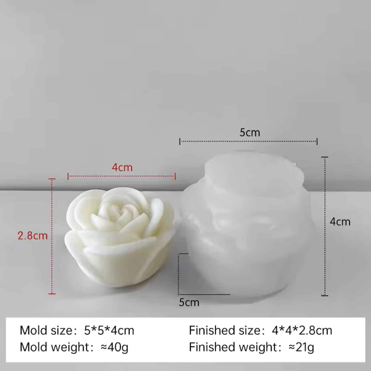 Small Size Rose Flower Mould For Candle, Resin, Gypsum & Art Crafts Making Silicone Mold