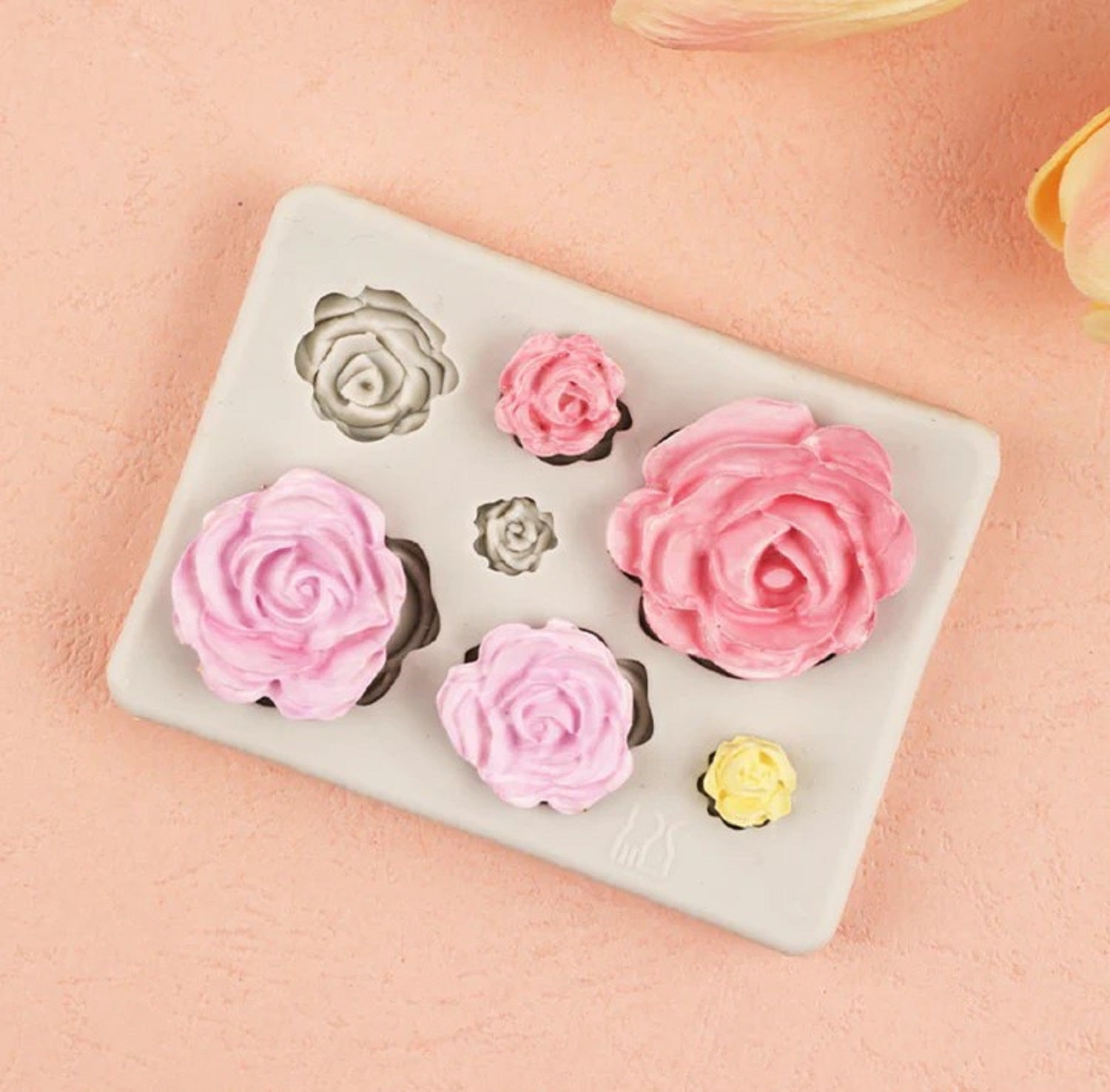 Small to Tiny Roses 7 Cavity Flower Silicone Molds Cake Chocolate Mold Wedding Cupcake Topper Fondant Cake Decorate Tools