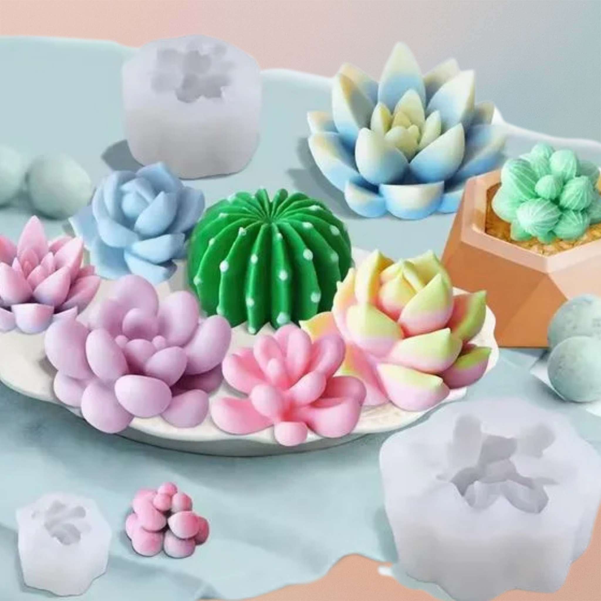 Succulent Cactus Candle Silicone Mould