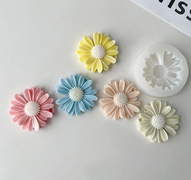 قالب سيليكون لزهرة عباد الشمس وزهرة الأقحوان والبابونج 