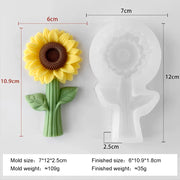 Sunflower With Stem For Candle Resin Gypsum & Art Crafts Making Silicone Mold