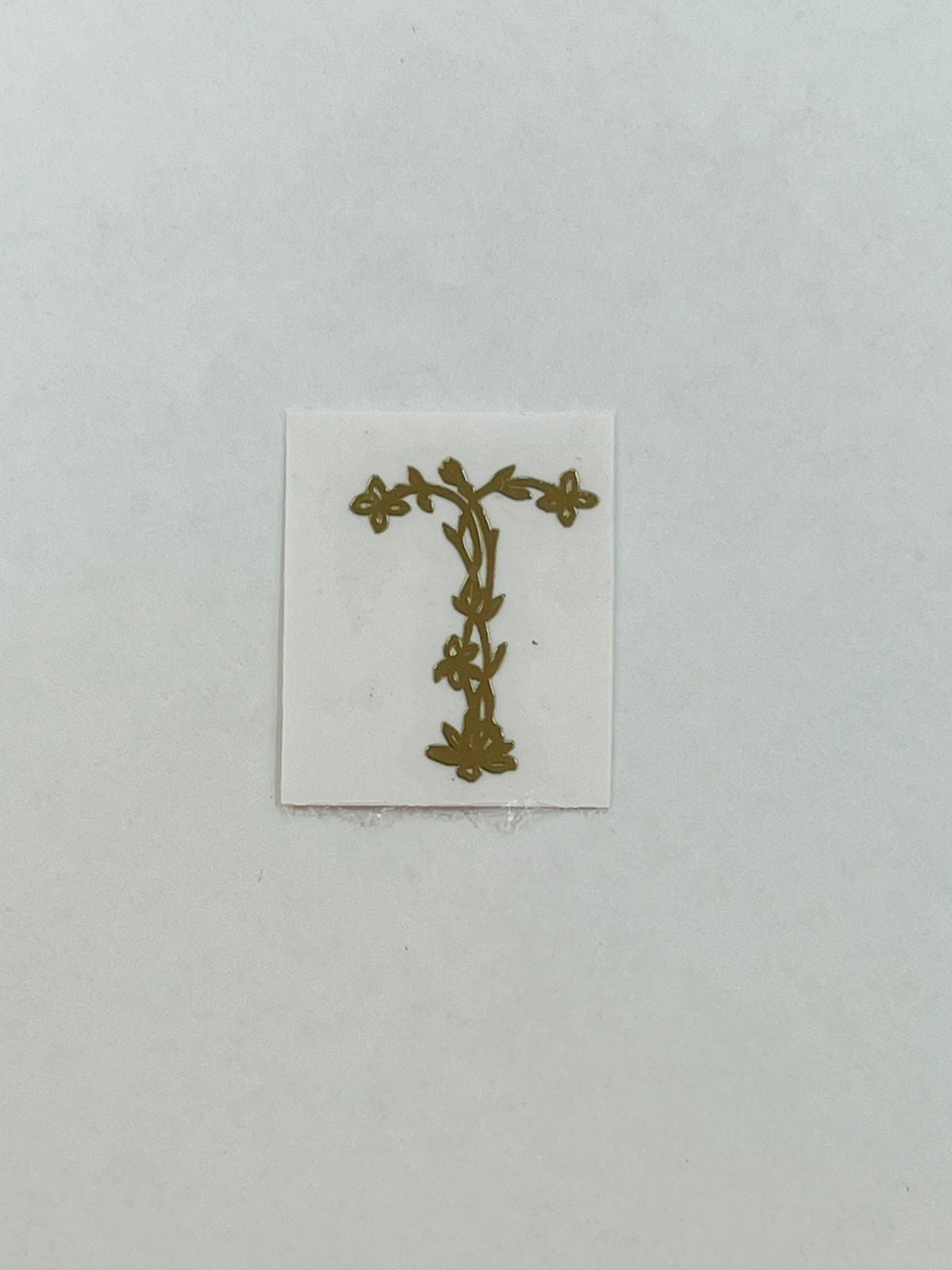 Alphabet Floral Stem Metal Sticker