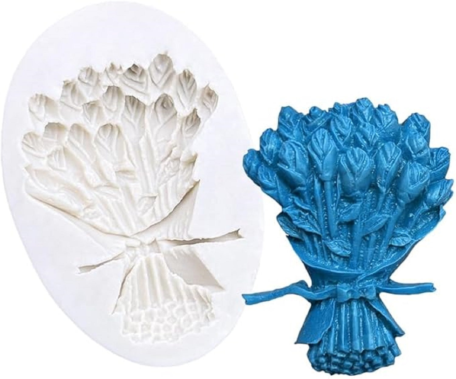 Tulip Rose Bouquet Candle Silicone Mould Fondant Mould