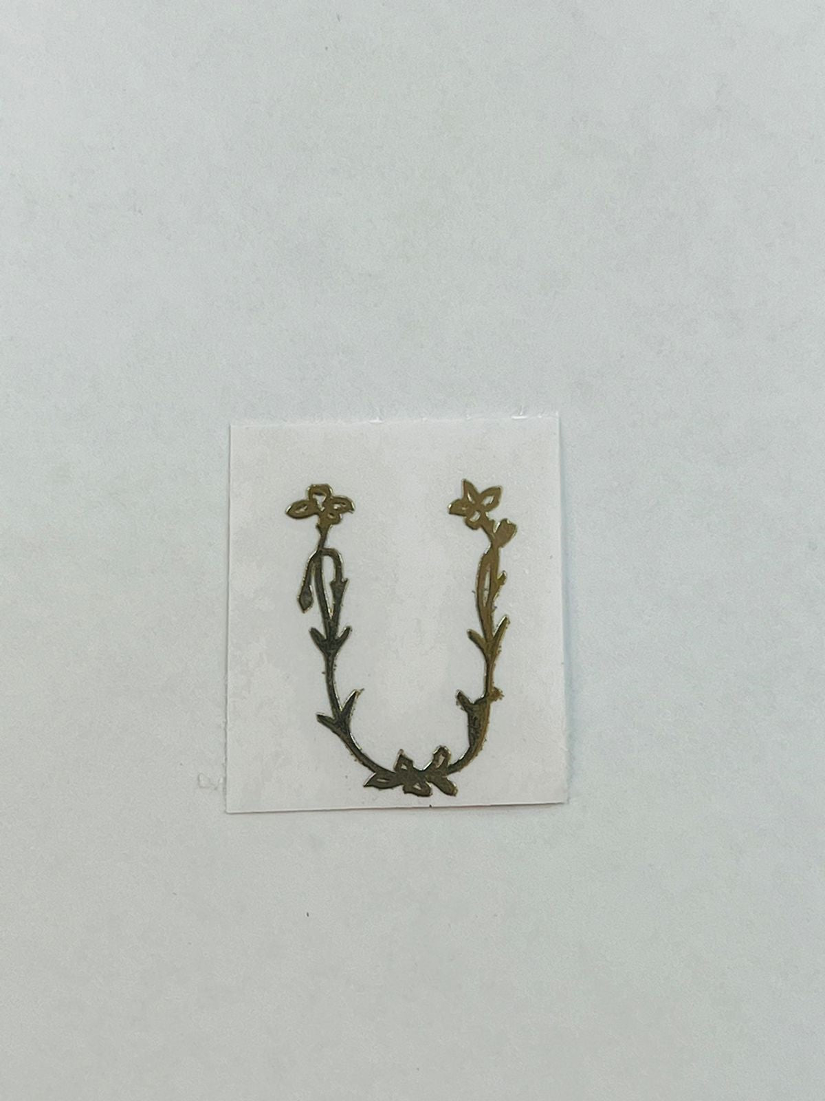 Alphabet Floral Stem Metal Sticker