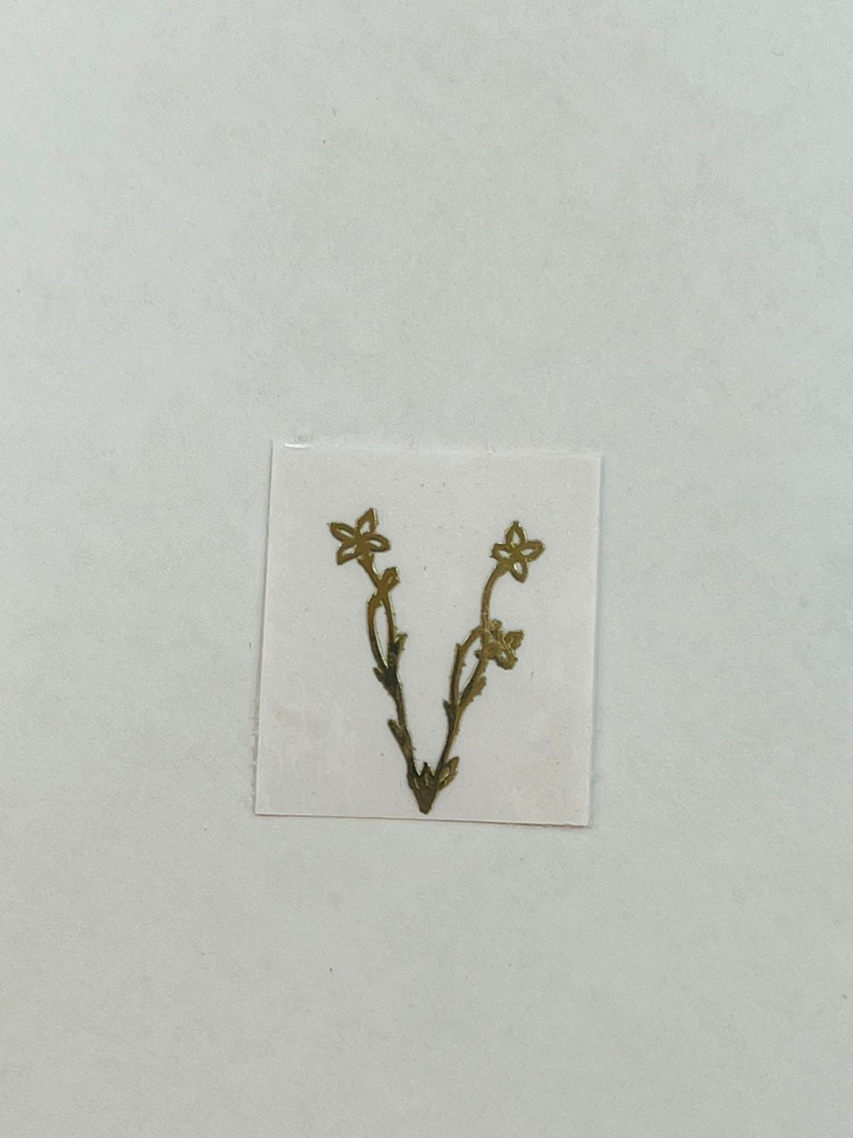 Alphabet Floral Stem Metal Sticker