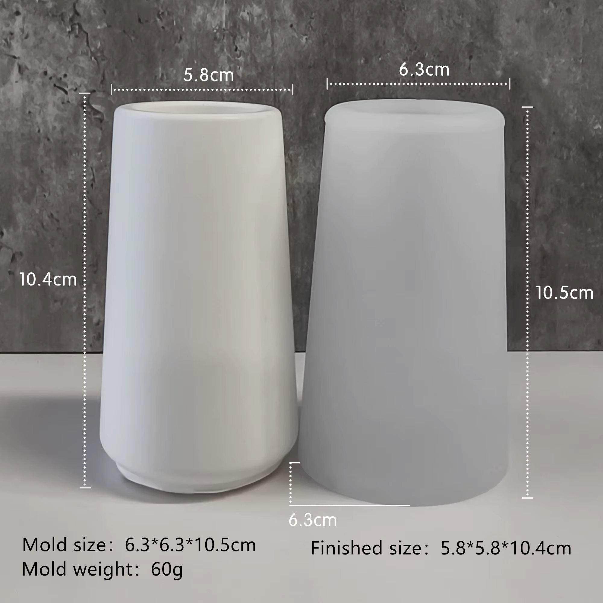 Vase Mould Style 1 Flower Pot Silicone Molds For Concrete Candle Jars