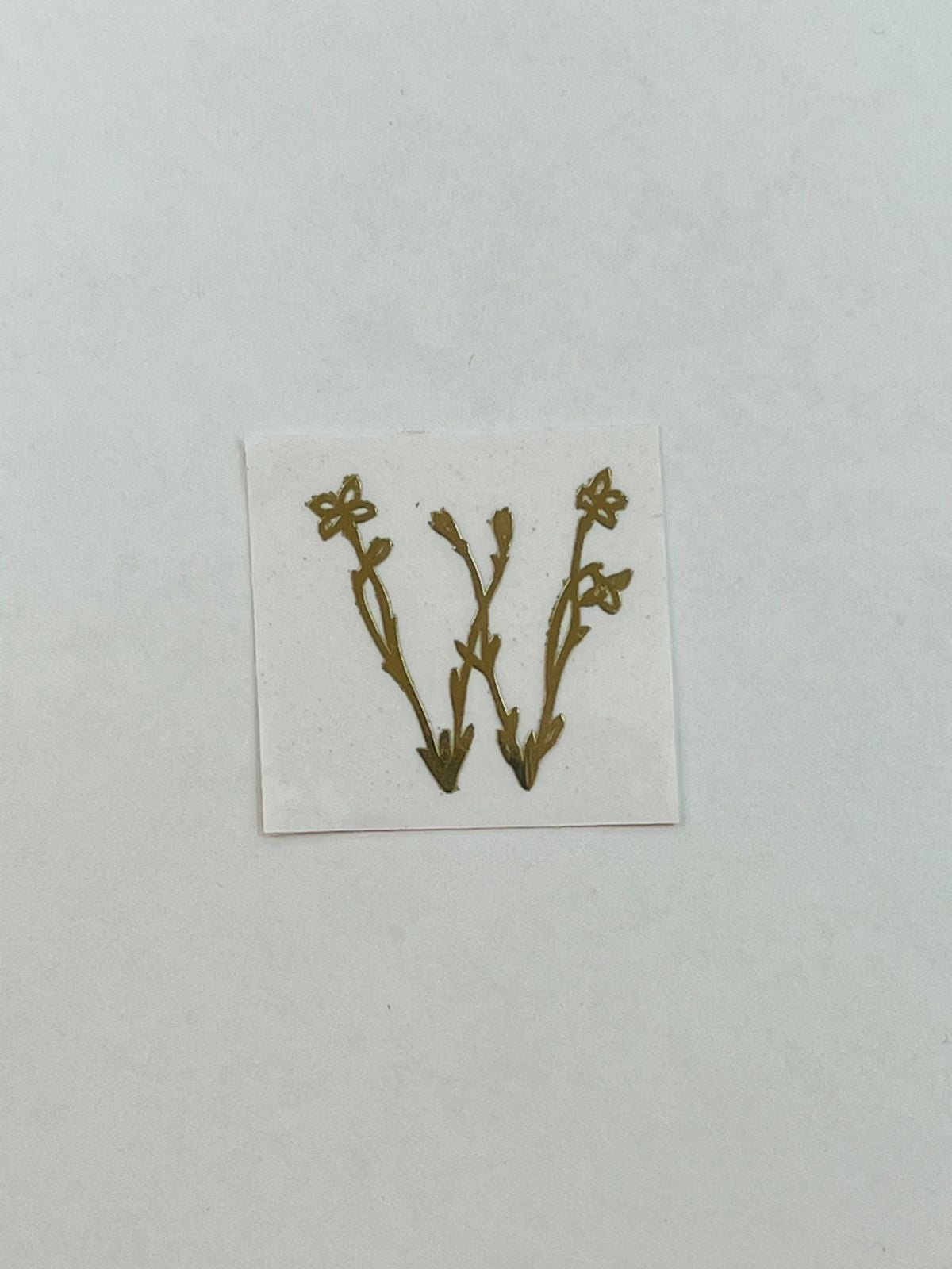 Alphabet Floral Stem Metal Sticker