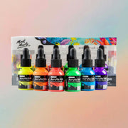 Mont Marte Fluoro Acrylic Ink Premium 6pc x 20ml