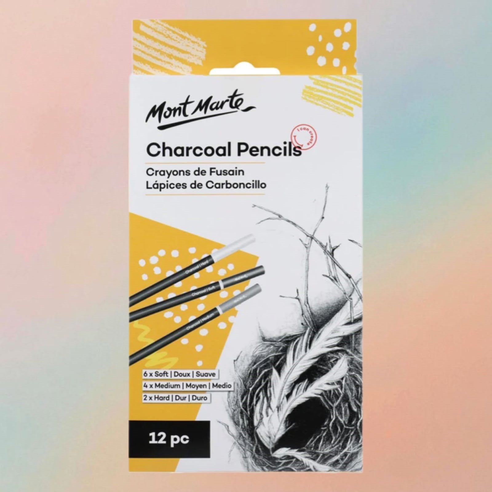 Mont Marte Charcoal Pencils 12pcs