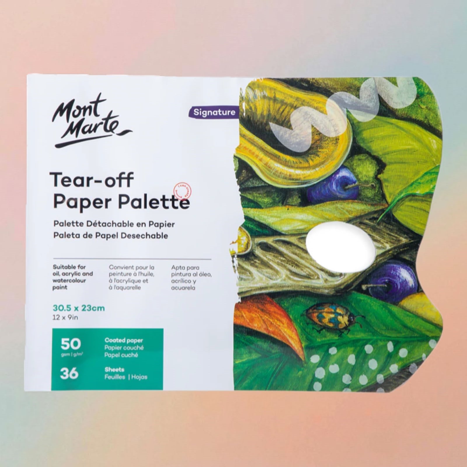 Mont Marte Tear-Off Paper Palette 50gsm 36 Sheets