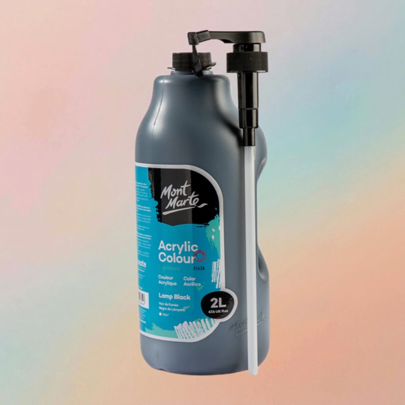 Mont Marte Acrylic Colour Paint Signature 2L (67.6 US fl.oz) Bottle – Black