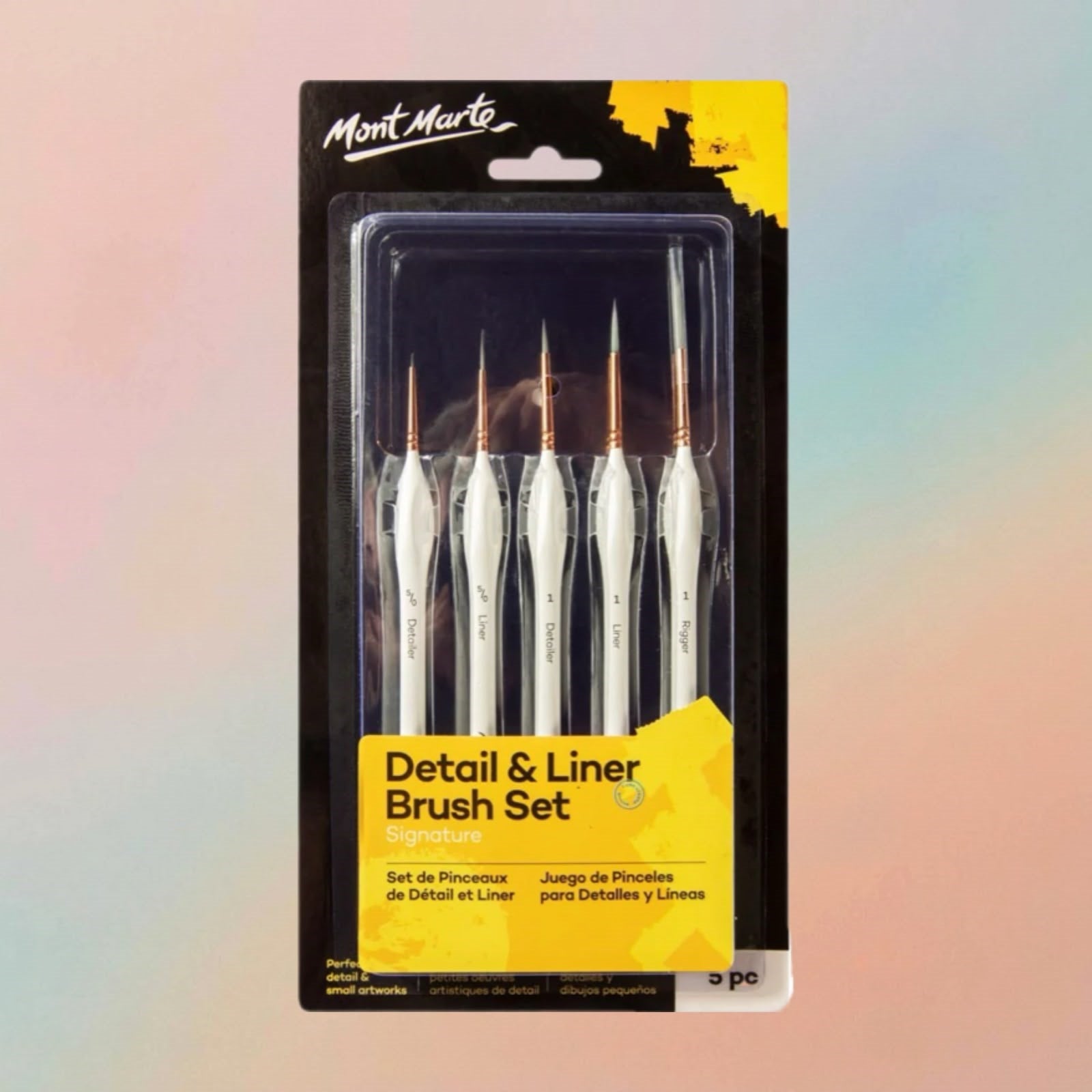 Mont Marte Detail & Liner Brush Set 5pc