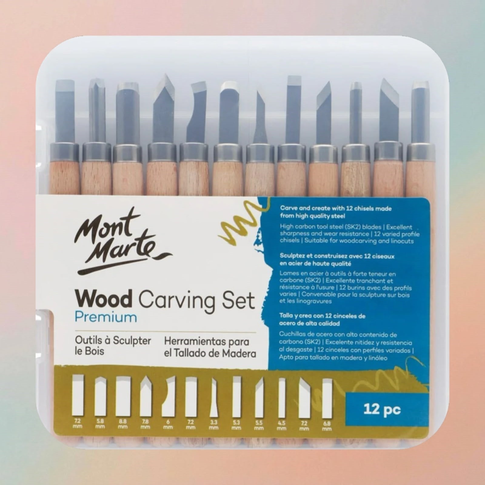 Mont Marte Wood Carving Set Premium 12pc