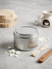 8oz Silver Metal Candle Tin For Candle Making & DIY Crafts