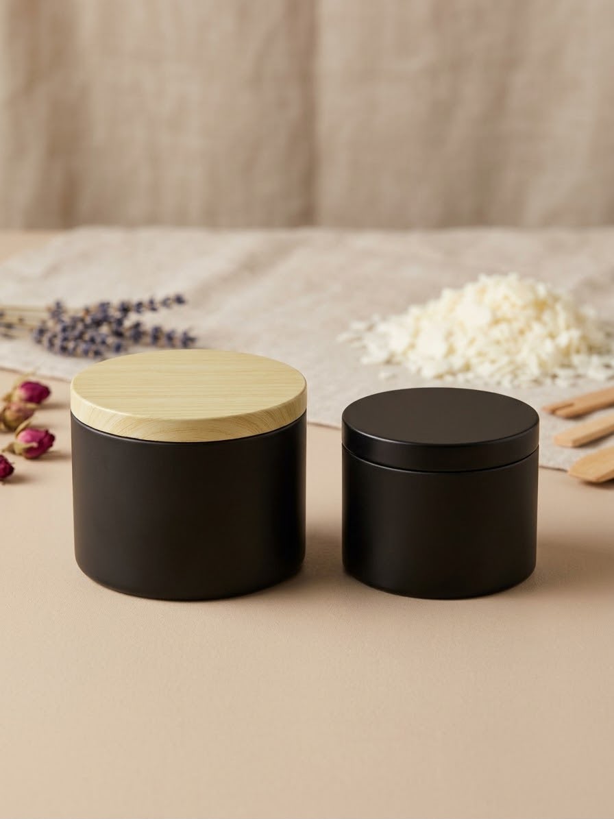 Black Metal Tin For Candle Making & DIY Crafts