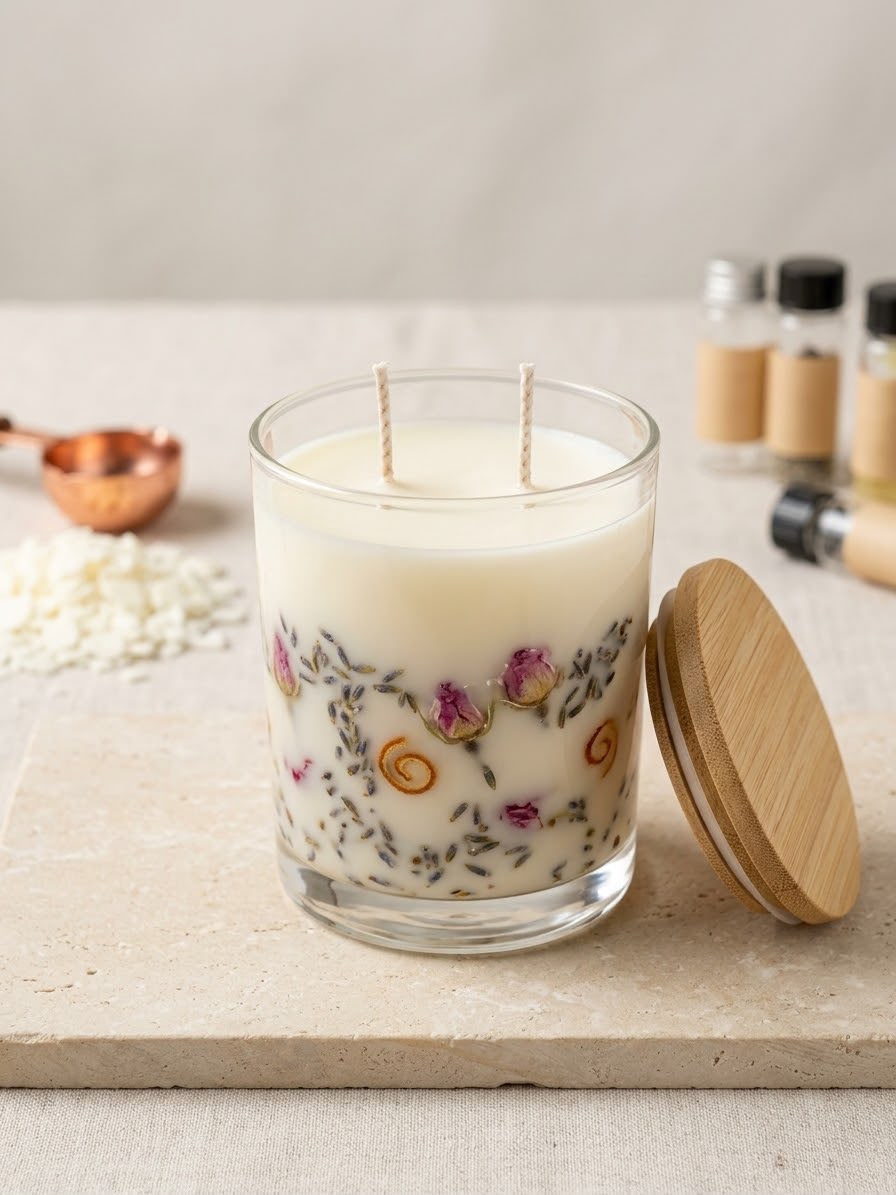Transparent Glass Jar With Lid For Candle Making & DIY Craft