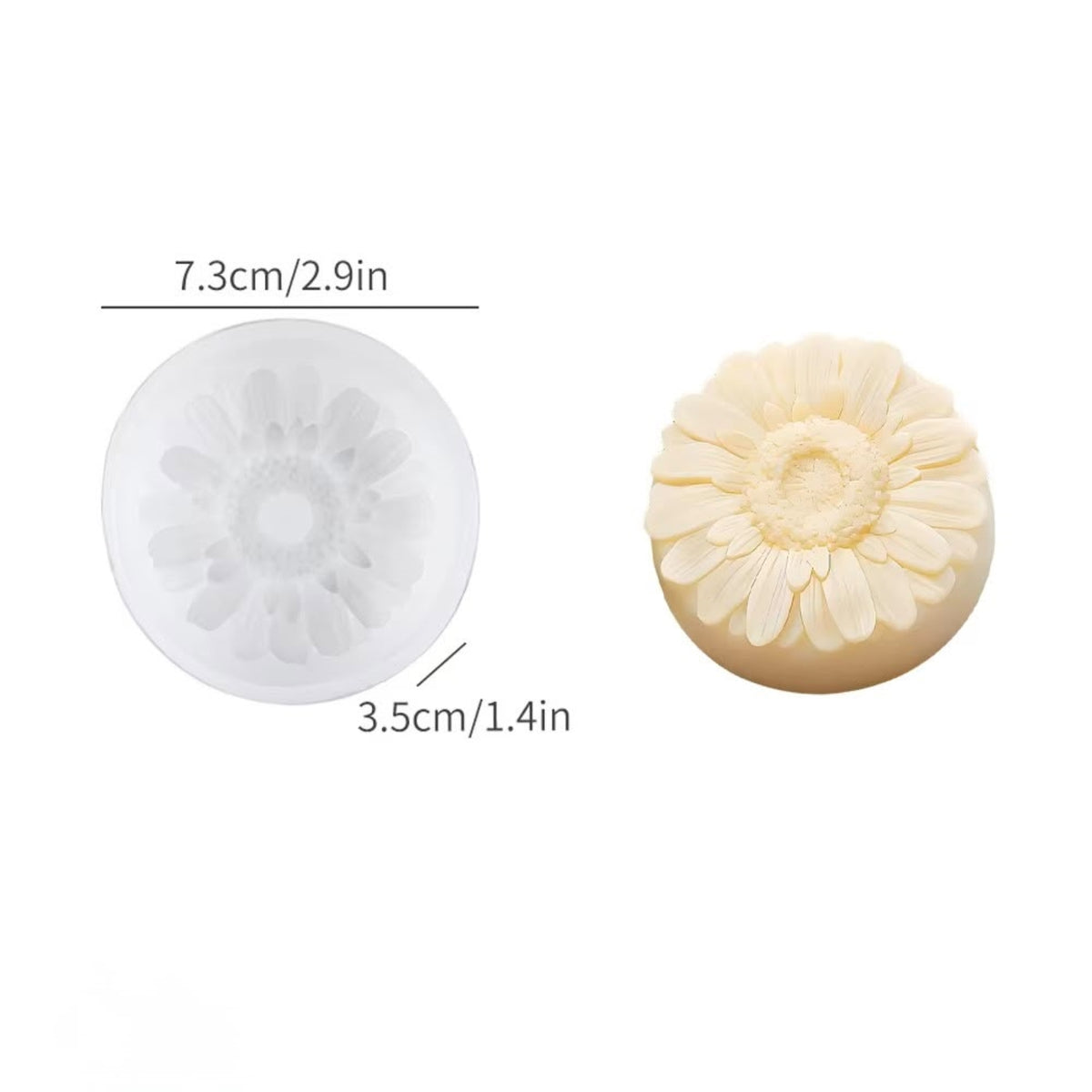 Round Sunflower Soap Mould For Soap, Candle, & Art Crafts Making