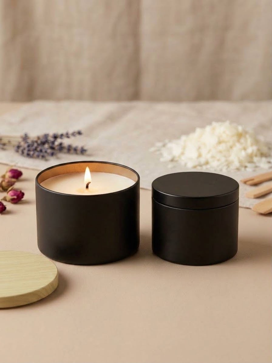 Black Metal Tin For Candle Making & DIY Crafts