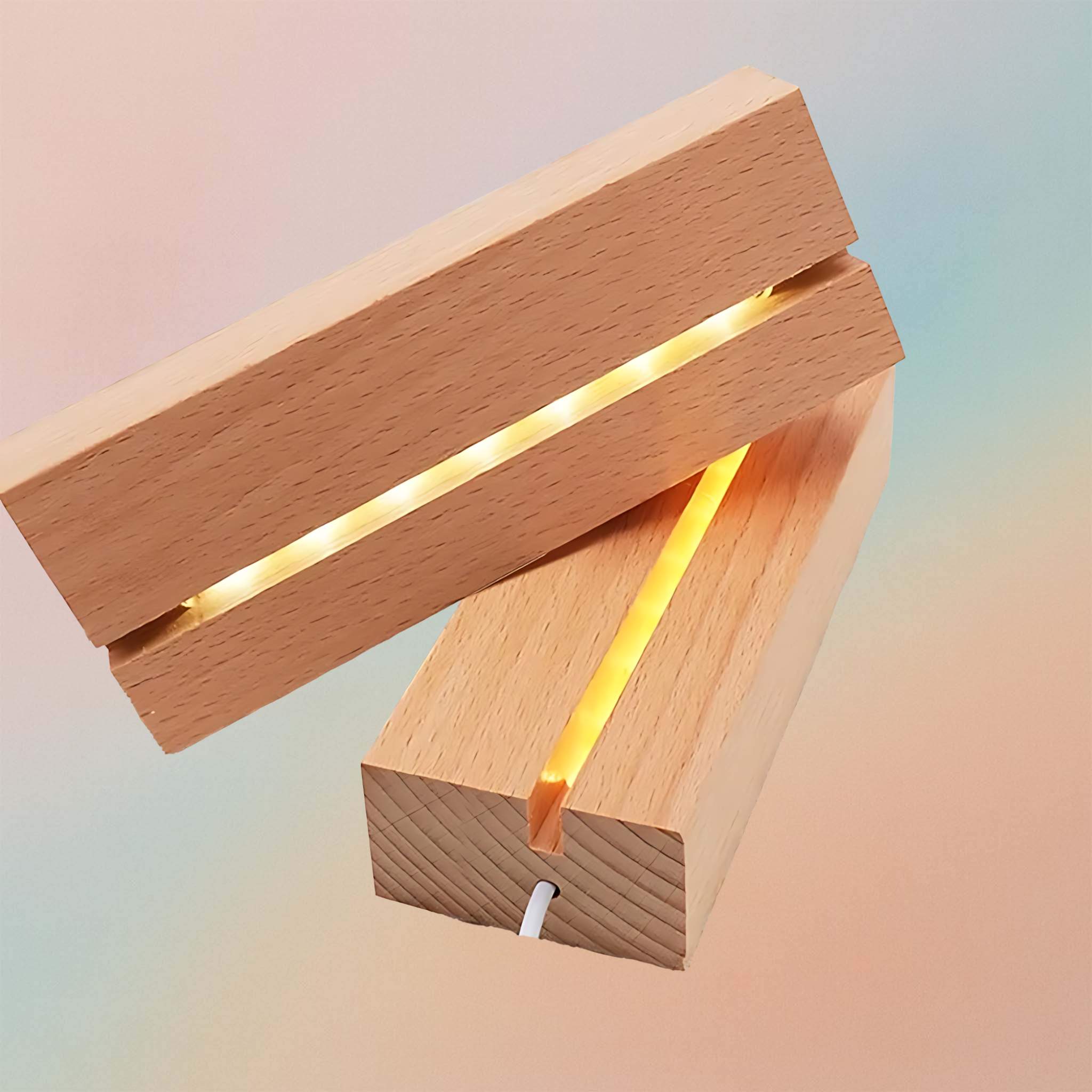 Wooden Rectangle Light Base